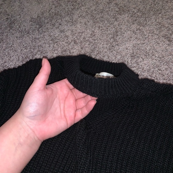 Black Sweater with Choker/Zippers - Picture 3 of 4